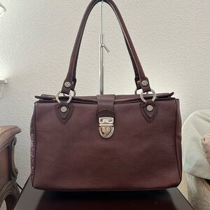 Valentina vintage Italian leather bag burgundy color bag
